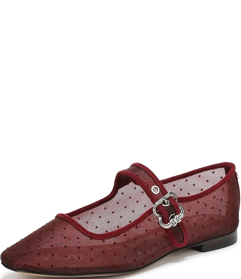 Sam Edelman Michaela Mini Polka Dot Mesh Mary Jane Flats
