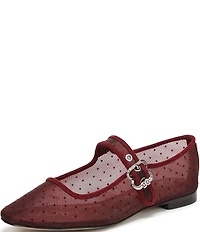 Sam Edelman Michaela Mini Polka Dot Mesh Mary Jane Flats