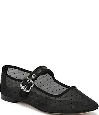 Sam Edelman Michaela Mini Polka Dot Mesh Mary Jane Flats