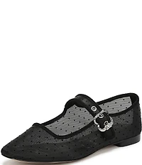 Sam Edelman Michaela Mini Polka Dot Mesh Mary Jane Flats