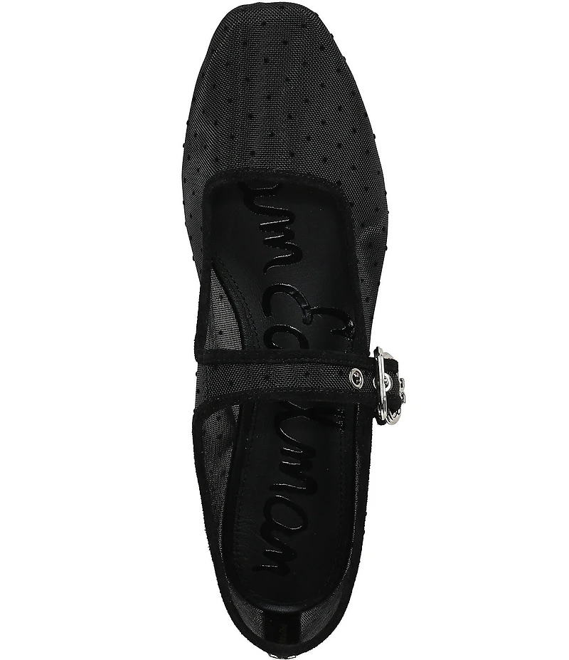 Sam Edelman Michaela Mini Polka Dot Mesh Mary Jane Flats
