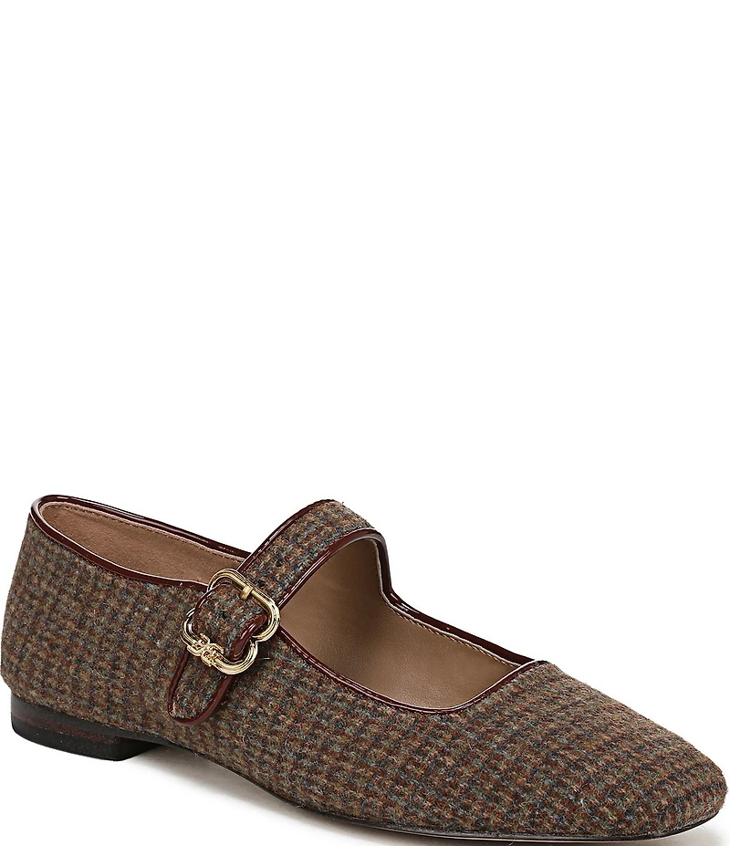 Sam Edelman Michaela Plaid Fabric Mary Jane Flats