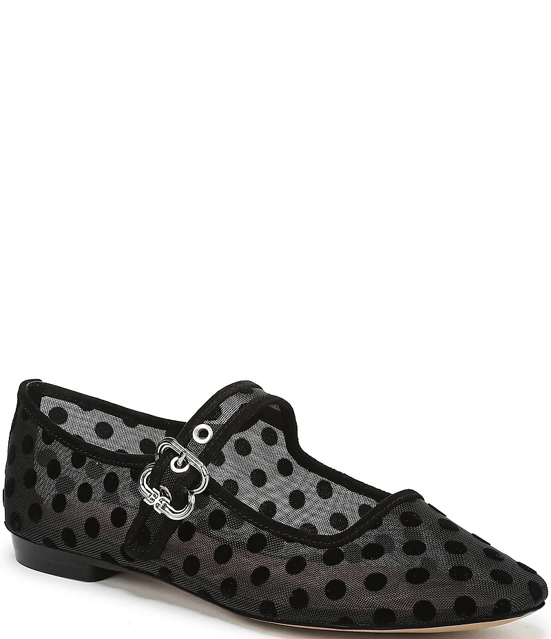 Sam Edelman Michaela Polka Dot Mesh Mary Jane Flats