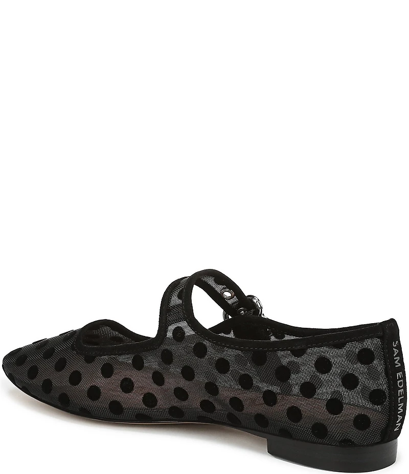 Sam Edelman Michaela Polka Dot Mesh Mary Jane Flats