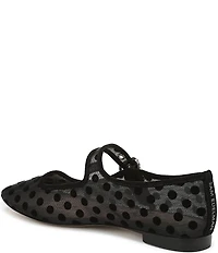 Sam Edelman Michaela Polka Dot Mesh Mary Jane Flats
