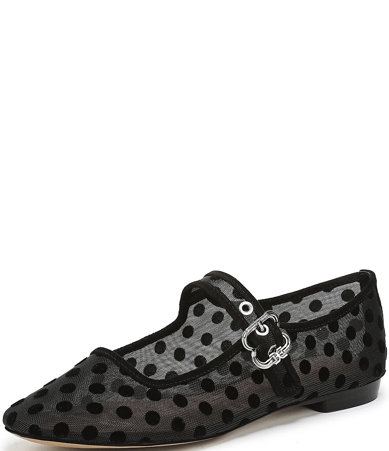 Sam Edelman Michaela Polka Dot Mesh Mary Jane Flats