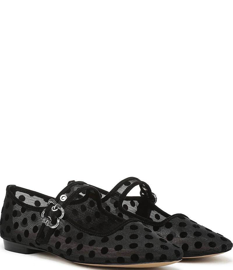 Sam Edelman Michaela Polka Dot Mesh Mary Jane Flats