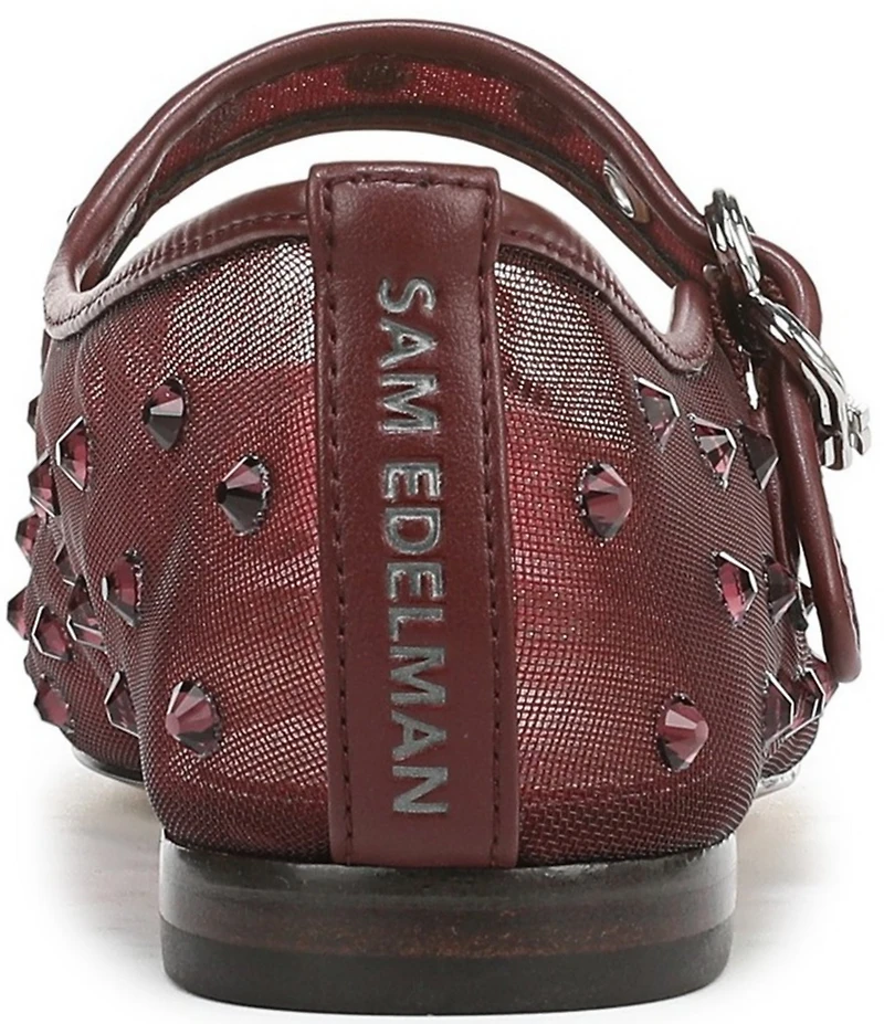 Sam Edelman Michaela Shine Rhinestone Embellished Mesh Mary Jane Flats