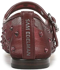 Sam Edelman Michaela Shine Rhinestone Embellished Mesh Mary Jane Flats