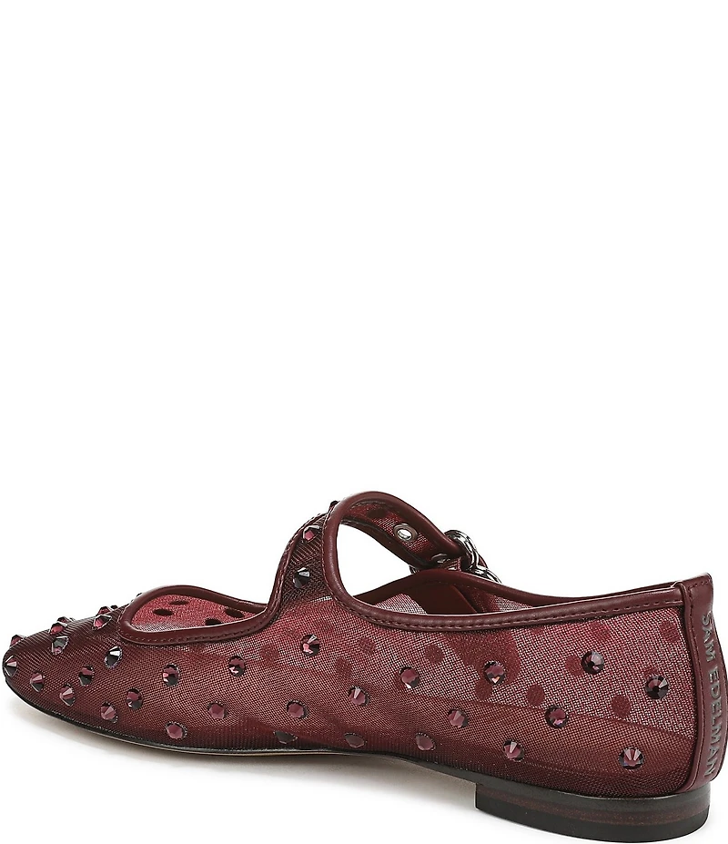 Sam Edelman Michaela Shine Rhinestone Embellished Mesh Mary Jane Flats
