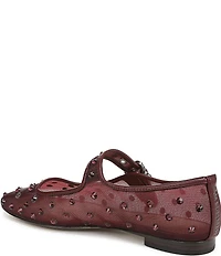 Sam Edelman Michaela Shine Rhinestone Embellished Mesh Mary Jane Flats