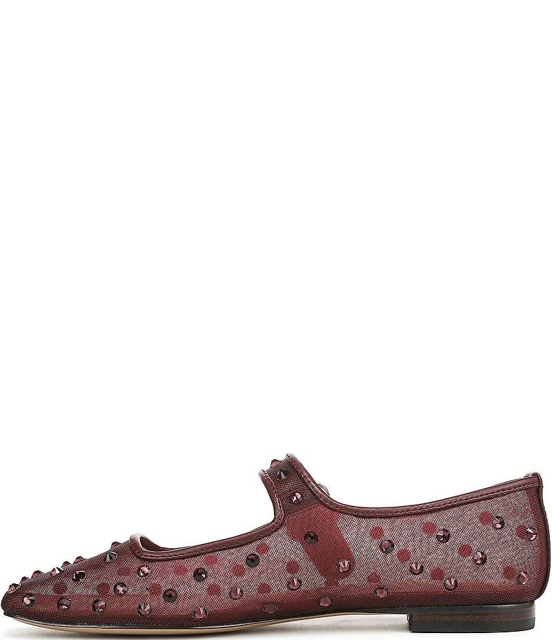 Sam Edelman Michaela Shine Rhinestone Embellished Mesh Mary Jane Flats