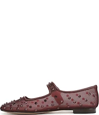 Sam Edelman Michaela Shine Rhinestone Embellished Mesh Mary Jane Flats