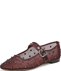 Sam Edelman Michaela Shine Rhinestone Embellished Mesh Mary Jane Flats