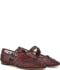 Sam Edelman Michaela Shine Rhinestone Embellished Mesh Mary Jane Flats