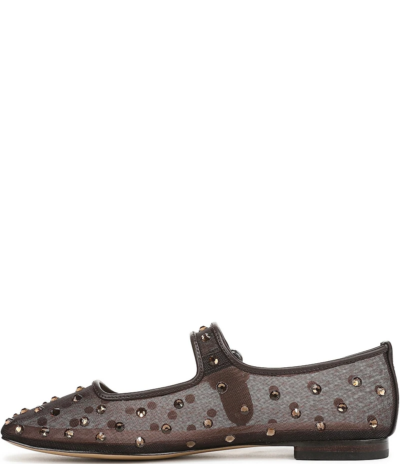 Sam Edelman Michaela Shine Rhinestone Embellished Mesh Mary Jane Flats
