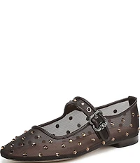 Sam Edelman Michaela Shine Rhinestone Embellished Mesh Mary Jane Flats
