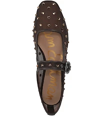 Sam Edelman Michaela Shine Rhinestone Embellished Mesh Mary Jane Flats