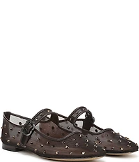 Sam Edelman Michaela Shine Rhinestone Embellished Mesh Mary Jane Flats