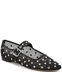 Sam Edelman Michaela Shine Rhinestone Embellished Mesh Mary Jane Flats