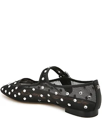 Sam Edelman Michaela Shine Rhinestone Embellished Mesh Mary Jane Flats