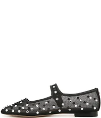 Sam Edelman Michaela Shine Rhinestone Embellished Mesh Mary Jane Flats