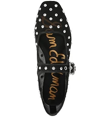 Sam Edelman Michaela Shine Rhinestone Embellished Mesh Mary Jane Flats
