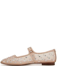 Sam Edelman Michaela Shine Rhinestone Embellished Mesh Mary Jane Flats