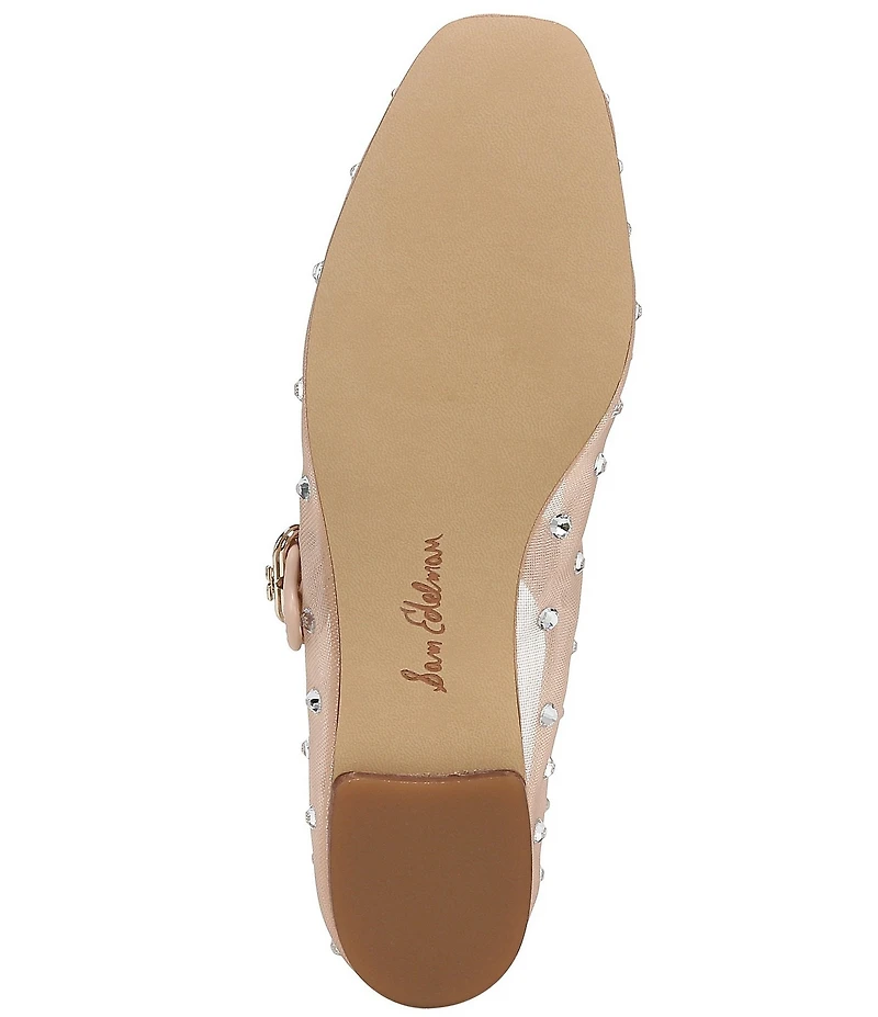 Sam Edelman Michaela Shine Rhinestone Embellished Mesh Mary Jane Flats