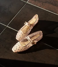 Sam Edelman Michaela Shine Rhinestone Embellished Mesh Mary Jane Flats