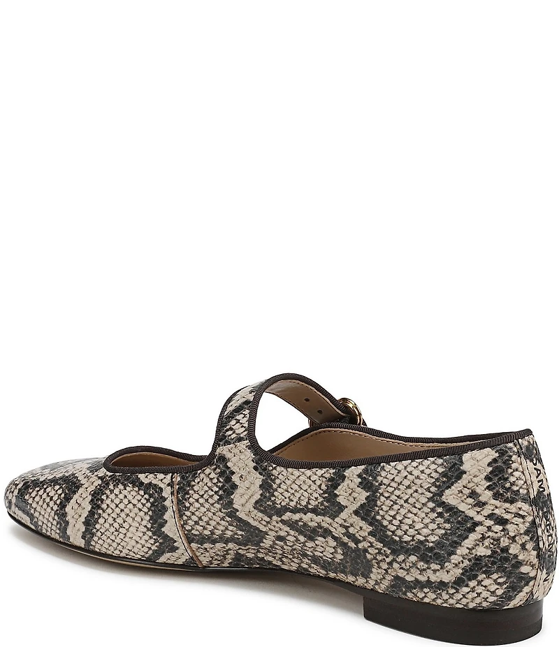 Sam Edelman Michaela Snake Print Leather Mary Jane Flats
