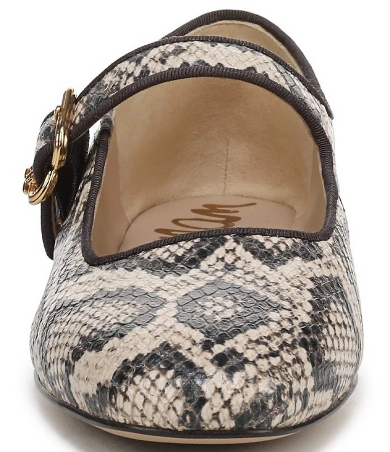 Sam Edelman Michaela Snake Print Leather Mary Jane Flats