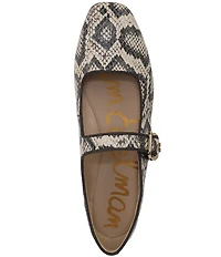 Sam Edelman Michaela Snake Print Leather Mary Jane Flats