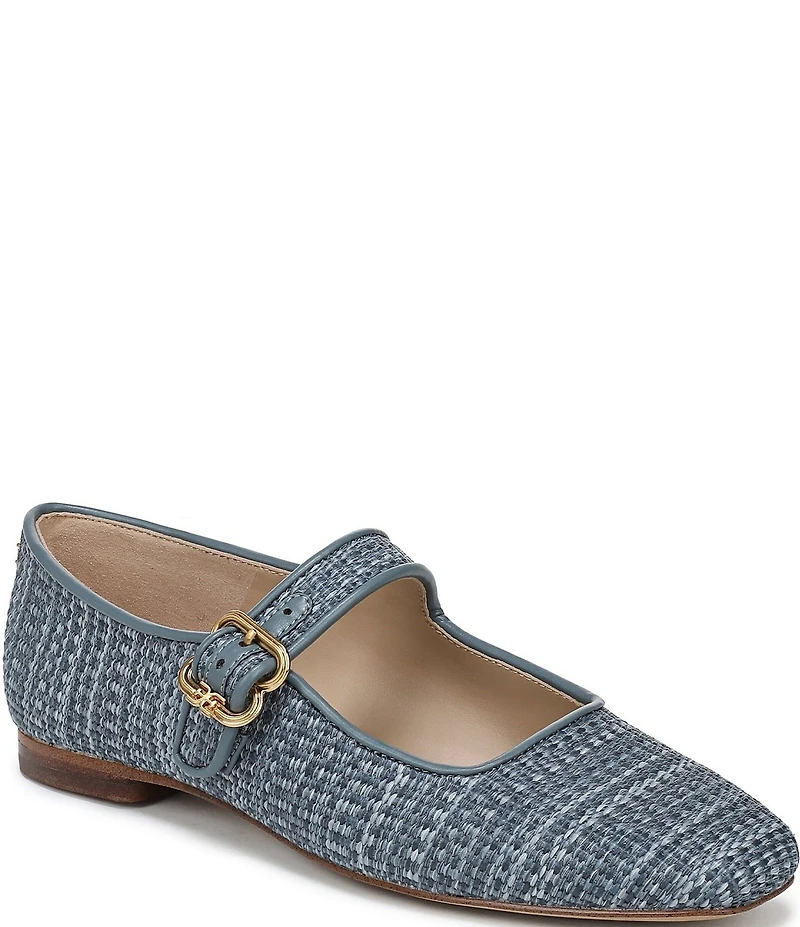 Sam Edelman Michaela Striped Raffia Mary Jane Flats