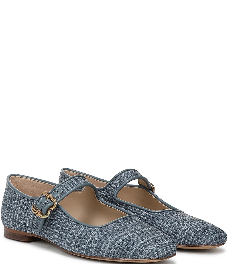 Sam Edelman Michaela Striped Raffia Mary Jane Flats