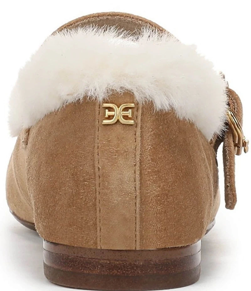 Sam Edelman Michaela Suede Faux Fur Mary Jane Flats