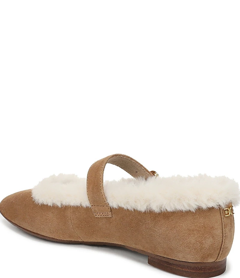 Sam Edelman Michaela Suede Faux Fur Mary Jane Flats