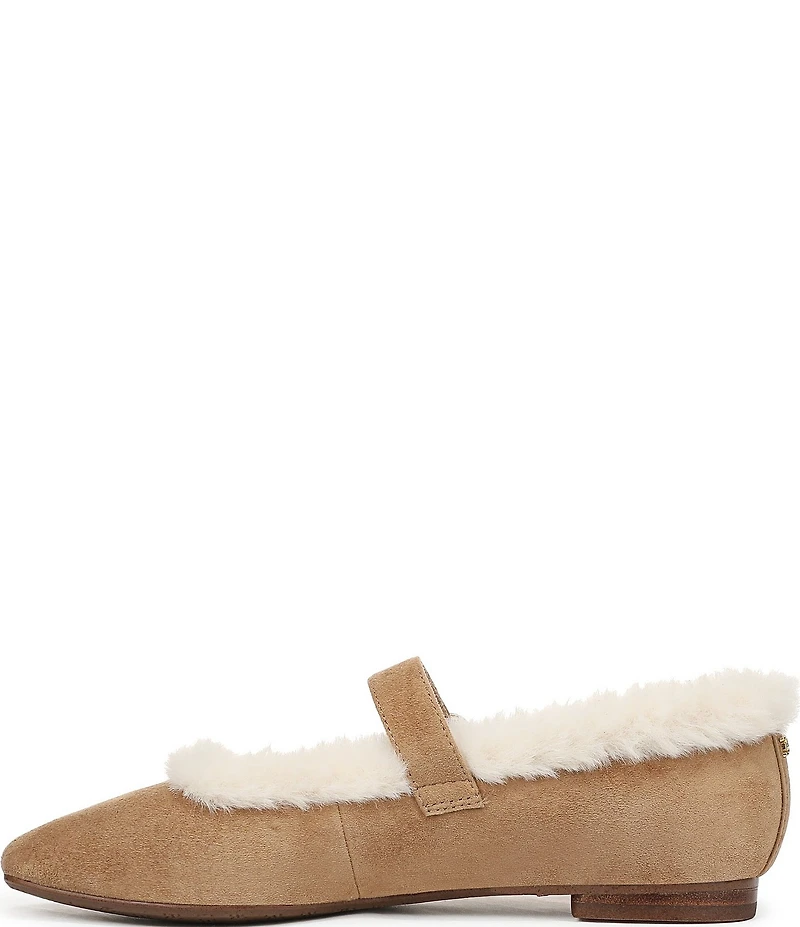 Sam Edelman Michaela Suede Faux Fur Mary Jane Flats