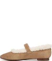 Sam Edelman Michaela Suede Faux Fur Mary Jane Flats
