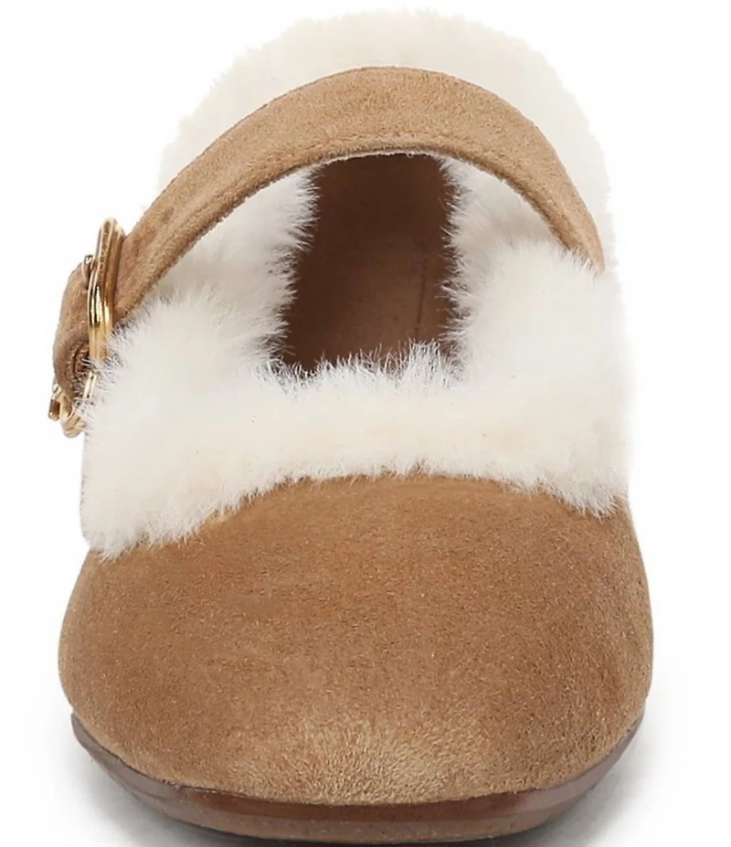 Sam Edelman Michaela Suede Faux Fur Mary Jane Flats