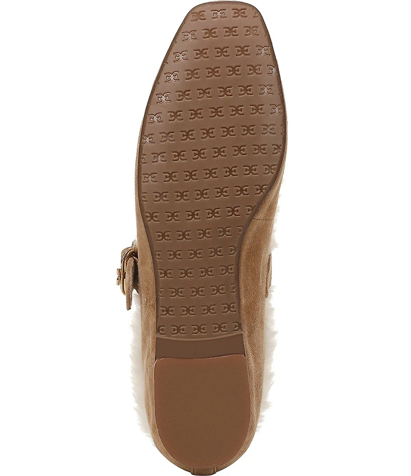 Sam Edelman Michaela Suede Faux Fur Mary Jane Flats