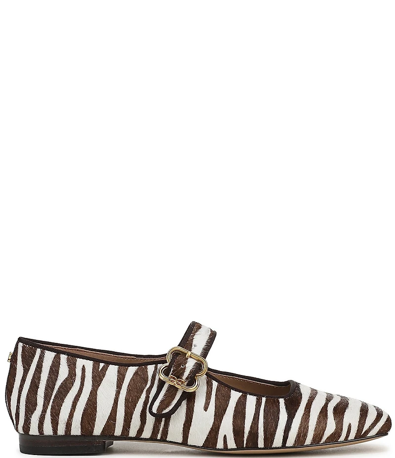 Sam Edelman Michaela Zebra Print Calf Hair Mary Jane Flats