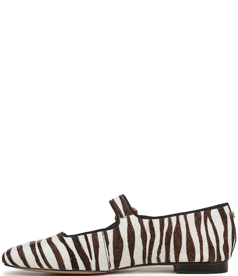 Sam Edelman Michaela Zebra Print Calf Hair Mary Jane Flats