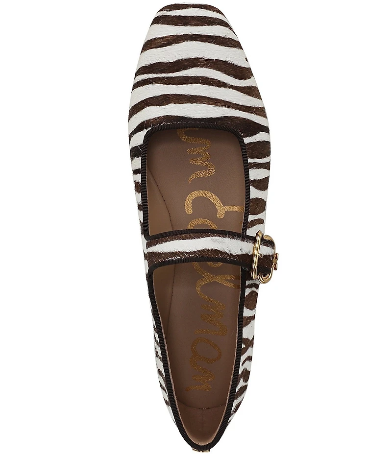 Sam Edelman Michaela Zebra Print Calf Hair Mary Jane Flats