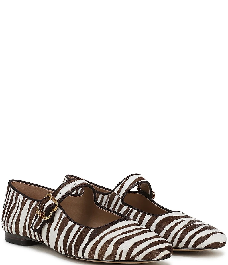 Sam Edelman Michaela Zebra Print Calf Hair Mary Jane Flats