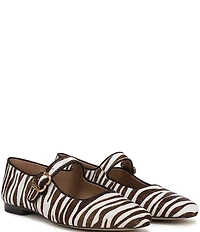 Sam Edelman Michaela Zebra Print Calf Hair Mary Jane Flats