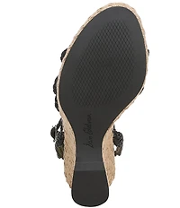 Sam Edelman Mindie Braided Leather Ankle Wrap Wedge Dress Sandals