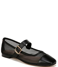 Sam Edelman Miranda Mesh Leather Mary Jane Flats