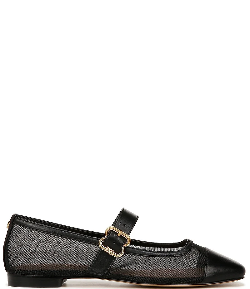 Sam Edelman Miranda Mesh Leather Mary Jane Flats