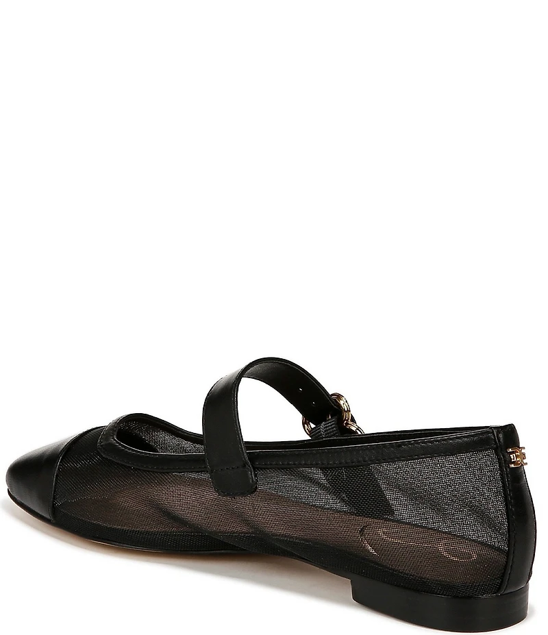Sam Edelman Miranda Mesh Leather Mary Jane Flats